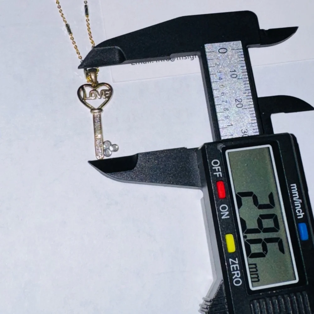 Real Diamond Love heart Key Pendant, Gift for her, Affordable gift for women WOW - Picture 3 of 5